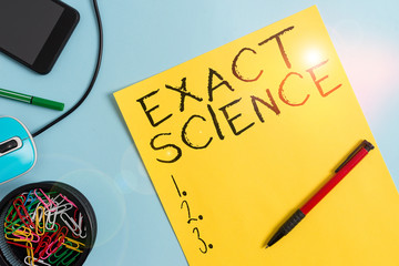 Word writing text Exact Science. Business photo showcasing the precise predictions and rigorous...