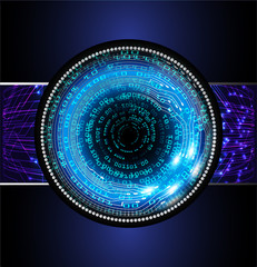 Blue eye cyber circuit future technology concept background