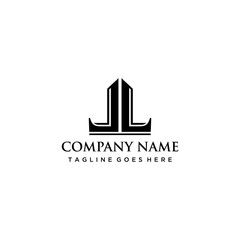 Creative Illustration modern L,L sign luxury logo design template