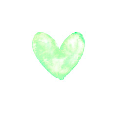 Watercolor big Heart love. Valentines day background texture. Hand drawn