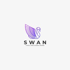 Fototapeta premium Vector Logo Illustration Bird Gradient Line Art