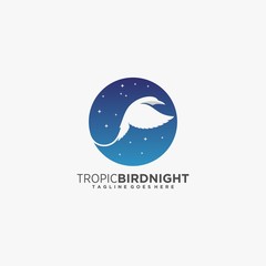 Vector Logo Illustration Bird Negative Space Style.