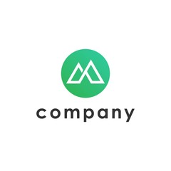 Geometric Mountain Initial M Logo Design. Elegant, Modern Concept for Luxury Business and Corporate Branding. Minimalist Monogram with a Creative, Professional Identity.