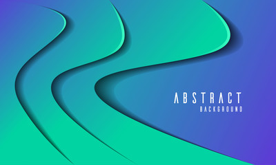 Abstract modern green paper cut background