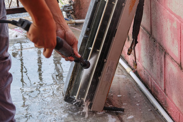 Chemical servicing of residential   Air Conditioning System