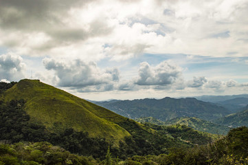 landscape with mountains and clouds