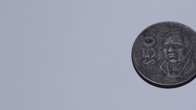 Old 50 pesos coin from Mexito with Benito Juarez on it