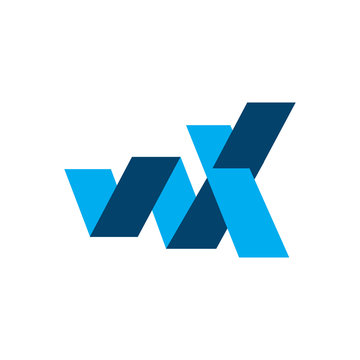 WX logo initial W & X letter graphic concept vector icon template
