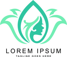 leaf and face logo template