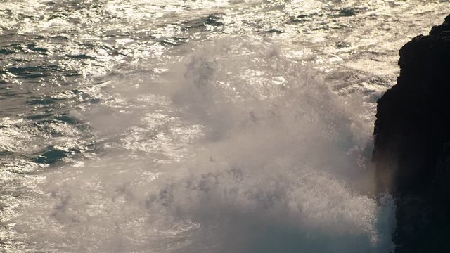 Waves of Ocean Water crash on the rocks of the Volcanic island of Tenerife
Beginning of Life in Sea
Tide turns into pearl drops and splashes
Waves reflect the sun's rays
shot 4.6K
