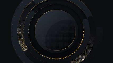 Luxury circular background with glitters for billboard and banner design
