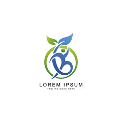 leaf people logo template