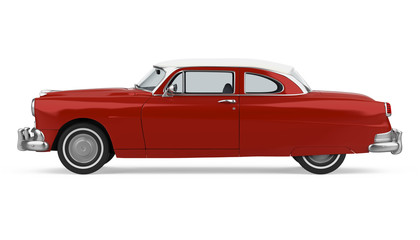 Fototapeta na wymiar Red Vintage Car Isolated