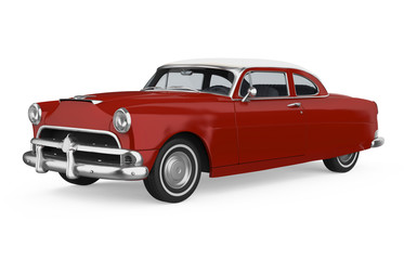 Red Vintage Car Isolated