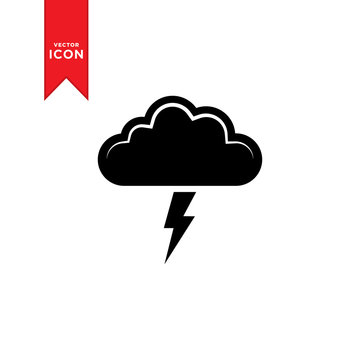 Storm icon vector. Thunder storm icon symbol illustration. Flat design style on trendy icon.