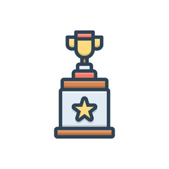 Color illustration icon for winner award