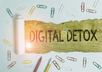 Text sign showing Digital Detox. Business photo text period of time during a demonstrating stops...
