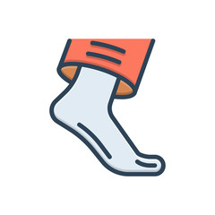 Color illustration icon for foot leg