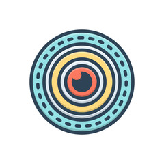 Color illustration icon for lens camera