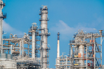 Industrial zone,The equipment of oil refining,Close-up of industrial pipelines of an oil-refinery...