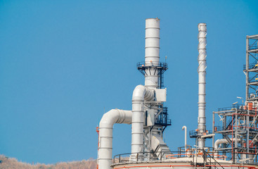 Industrial zone,The equipment of oil refining,Close-up of industrial pipelines of an oil-refinery...