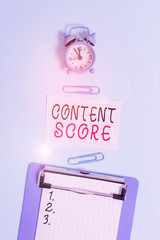 Word writing text Content Score. Business photo showcasing aggregated predictor for the...