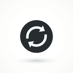 rotation arrow icon refresh. cyclic arrows refund vector icon. update graphic symbol Vector Illustration