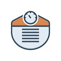 Color illustration icon for weight
