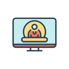 Color illustration icon for admin