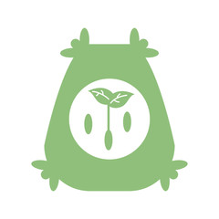 plants seeds bag icon, silhouette style