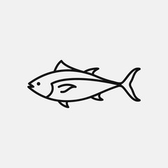 Bluefin tuna icon logo design. simple flat vector illustration