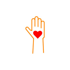 Love hand vector icon, logo. Stock illustration