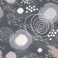Obraz premium Vector seamless abstract pattern. Background with strokes of paint. Background in gray and beige tons for your design