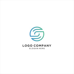 Letter S Gradient Colorful , Vector Logo Illustration Abstract Letter S Line Art Style