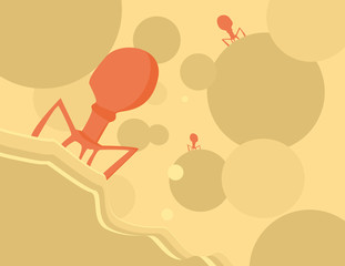 Vector of escherichia coli (E.coli) look through the microscopic  ,E.coli is a bacteria that produces toxins that can cause diseases in the digestive tract of people.