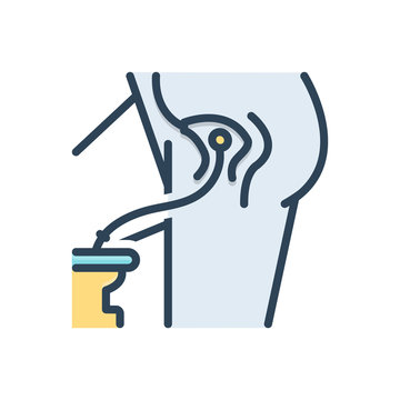 Color illustration icon for indwelling 
