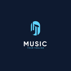 music logo design Note web logotype. Abstract icon vector Sound recording studio, night party, disco, vocal course, composer, singer symbol