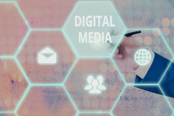 Handwriting text writing Digital Media. Conceptual photo digitized content that can be transmitted...