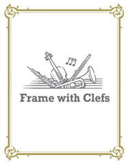 音符を使ったエレガントなフレーム素材