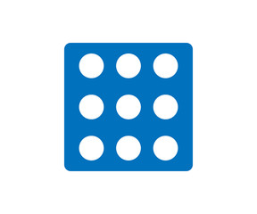 Dice, game icon. Vector illustration, flat design.