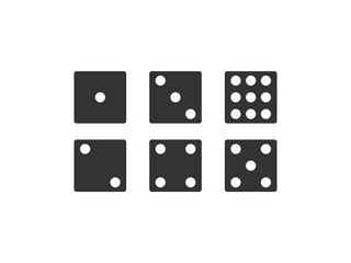 Dice, game icon. Vector illustration, flat design.