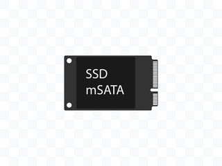 Solid state drive, ssd mSATA icon. Vector illustration, flat design.