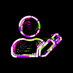 Symbol user edit from multi-colored circles and stripes. UFO Green, Purple, Pink