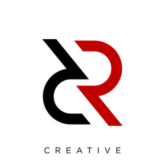 dr or rr logo design vector icon - obrazy, fototapety, plakaty
