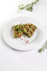 Image with zucchini waffle.