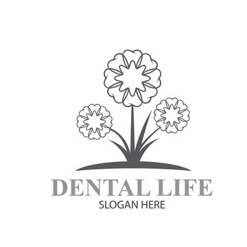 dental flower health logo designs simple