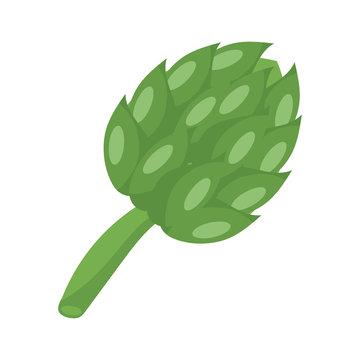 artichoke vegetable icon, flat detail style