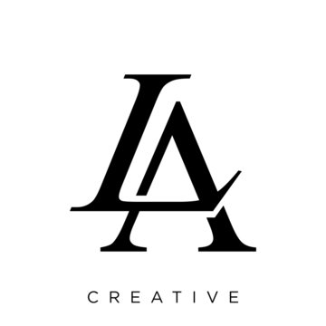 la or al letter logo design