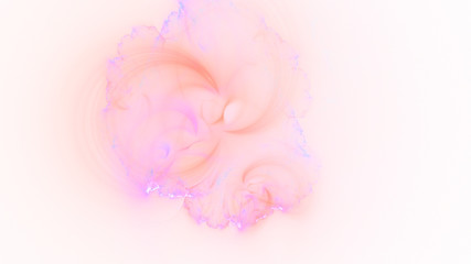 Abstract rose glowing shapes. Fantasy light background. Digital fractal art. 3d rendering.