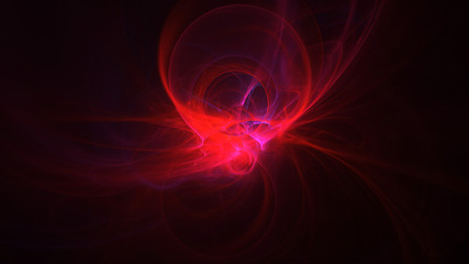 Abstract red glowing shapes. Fantasy light background. Digital fractal art. 3d rendering.